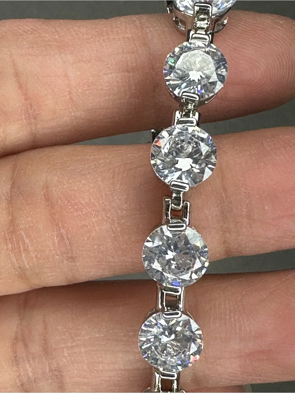 Classic Silver Tennis Bracelet with Clear Stones